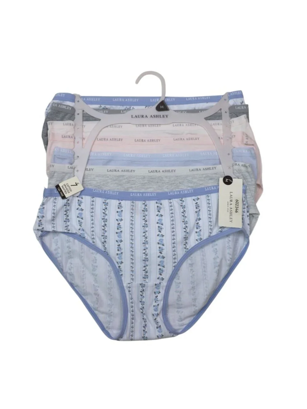 Laura Ashley Women’s 7-Pack Medium Tag-Free Panties Briefs Cotton Spandex